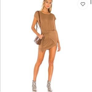 Lovers + Friends Tarin Mini Dress in Deep Taupe